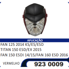 Carenagem Farol Completa Compatível Fan-125 KS 2014 (Vermelho) Sportive